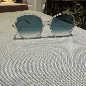 Dior Clear Frame Blue Sunglasses